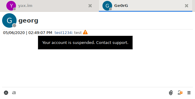 Error when contacting other users